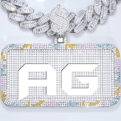 CUSTOM LETTER NECKLACE 3D COLORFUL SQUARE
