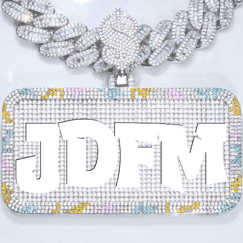 CUSTOM LETTER NECKLACE 3D COLORFUL SQUARE