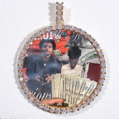 LARGE 3D CIRCLE CUSTOM PICTURE PENDANT
