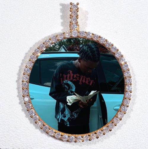 LARGE 3D CIRCLE CUSTOM PICTURE PENDANT