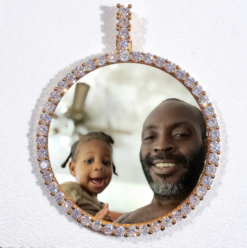 LARGE 3D CIRCLE CUSTOM PICTURE PENDANT