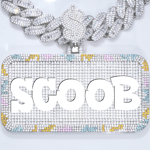 CUSTOM LETTER NECKLACE 3D COLORFUL SQUARE