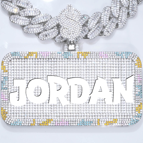 CUSTOM LETTER NECKLACE 3D COLORFUL SQUARE