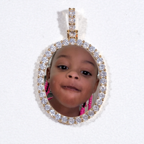 3D Oval Custom Picture Pendant