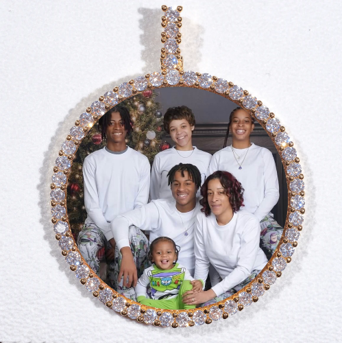 LARGE 3D CIRCLE CUSTOM PICTURE PENDANT