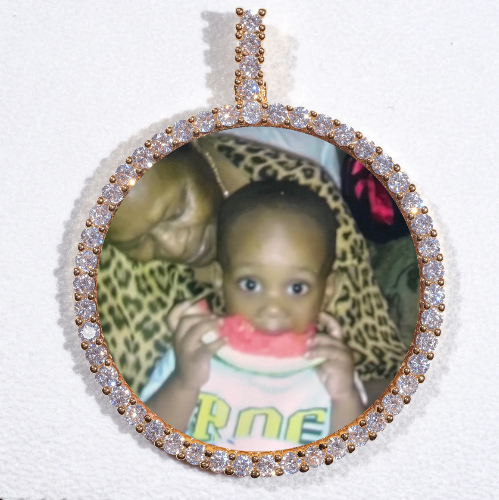 LARGE 3D CIRCLE CUSTOM PICTURE PENDANT