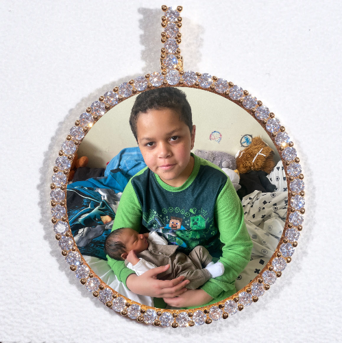 LARGE 3D CIRCLE CUSTOM PICTURE PENDANT
