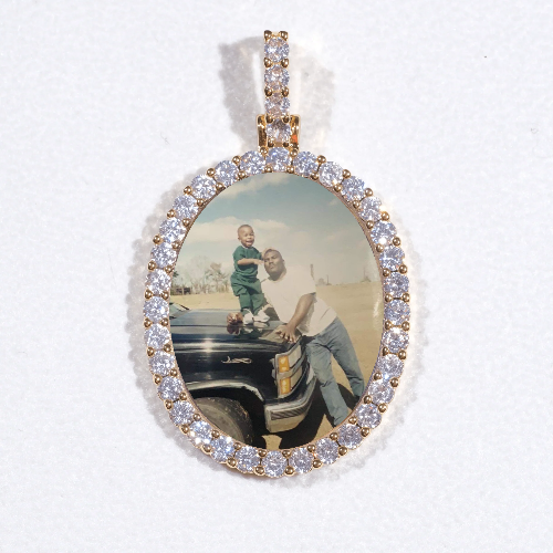 3D Oval Custom Picture Pendant