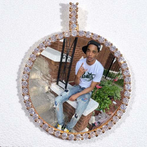 LARGE 3D CIRCLE CUSTOM PICTURE PENDANT
