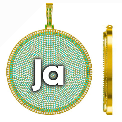 CUSTOM LETTER NECKLACE 3D BIG DISC