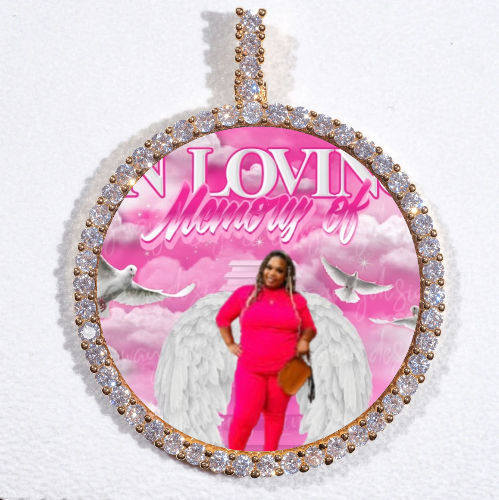 LARGE 3D CIRCLE CUSTOM PICTURE PENDANT