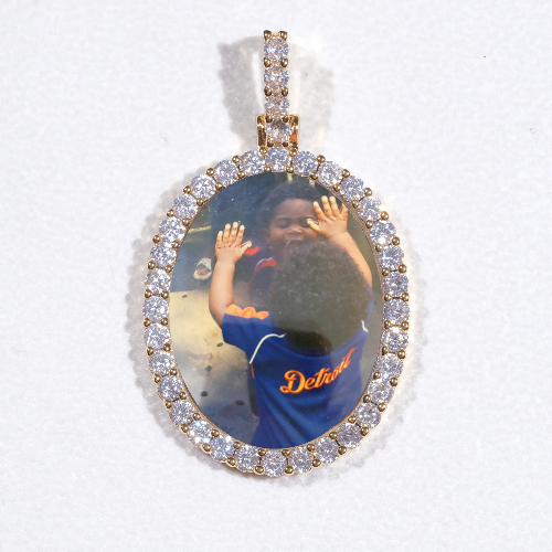 3D Oval Custom Picture Pendant