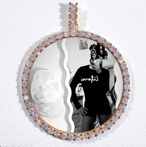 LARGE 3D CIRCLE CUSTOM PICTURE PENDANT