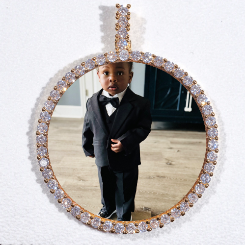 LARGE 3D CIRCLE CUSTOM PICTURE PENDANT