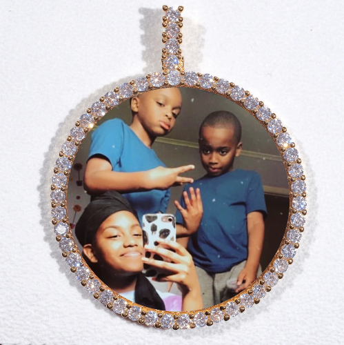 LARGE 3D CIRCLE CUSTOM PICTURE PENDANT