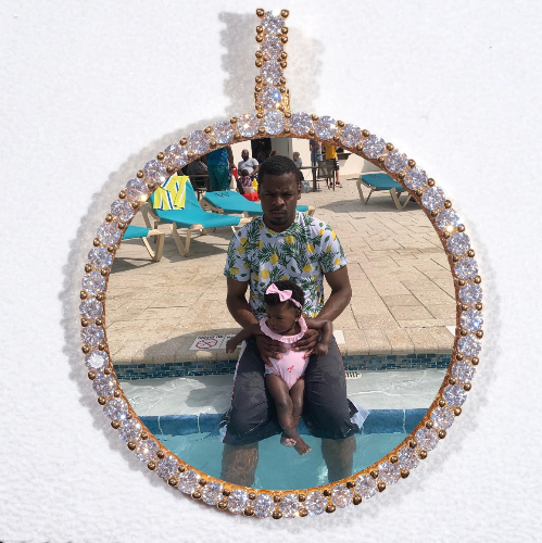 LARGE 3D CIRCLE CUSTOM PICTURE PENDANT