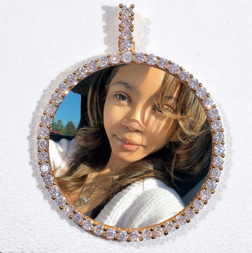 LARGE 3D CIRCLE CUSTOM PICTURE PENDANT
