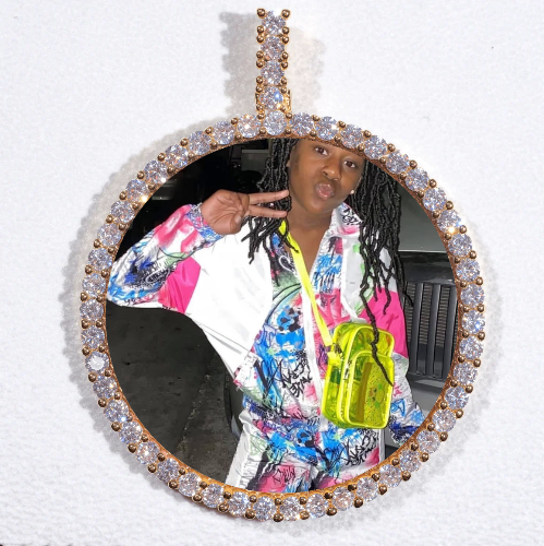 LARGE 3D CIRCLE CUSTOM PICTURE PENDANT
