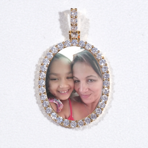 3D Oval Custom Picture Pendant