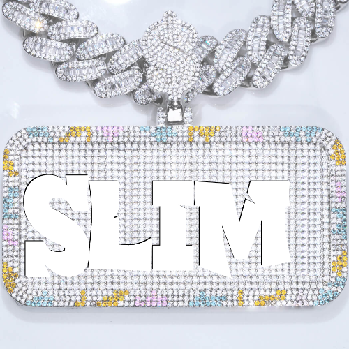 CUSTOM LETTER NECKLACE 3D COLORFUL SQUARE
