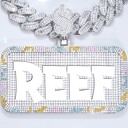 CUSTOM LETTER NECKLACE 3D COLORFUL SQUARE