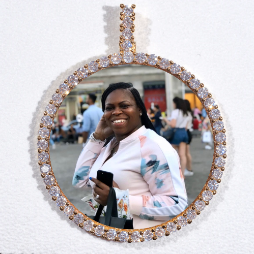 LARGE 3D CIRCLE CUSTOM PICTURE PENDANT