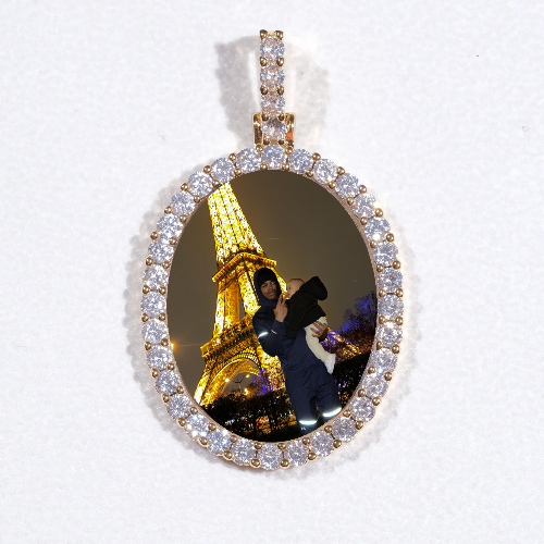 3D Oval Custom Picture Pendant