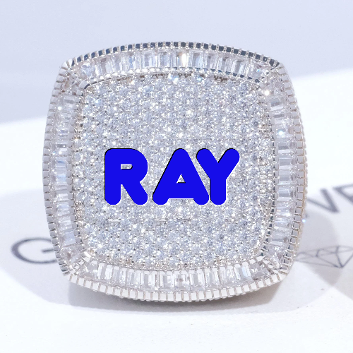 CUSTOM LETTER 3D ICED RING