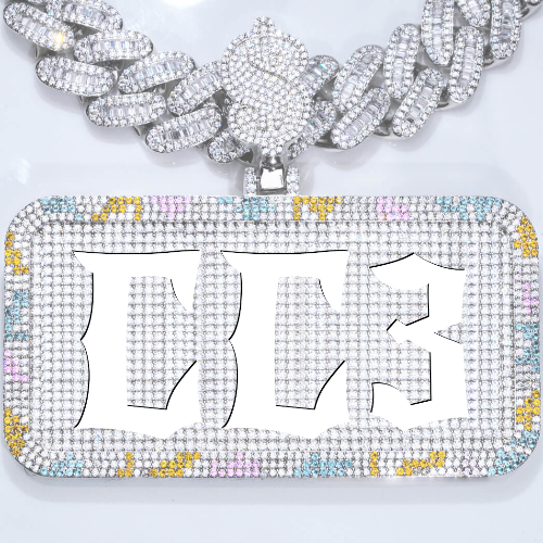 CUSTOM LETTER NECKLACE 3D COLORFUL SQUARE