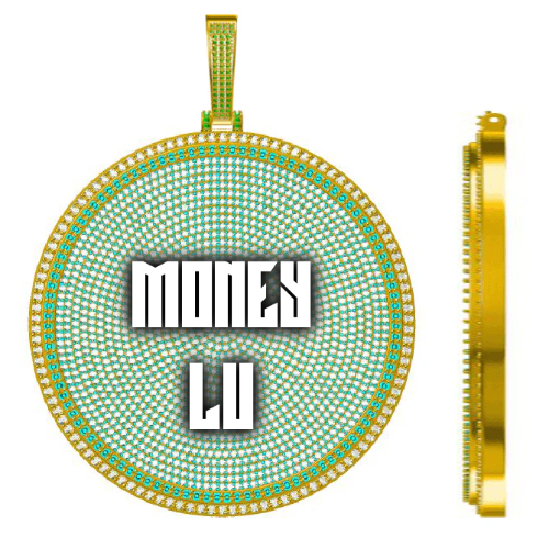 CUSTOM LETTER NECKLACE 3D BIG DISC