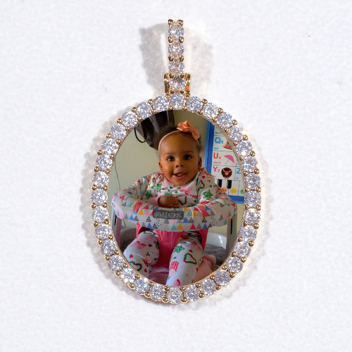 3D Oval Custom Picture Pendant