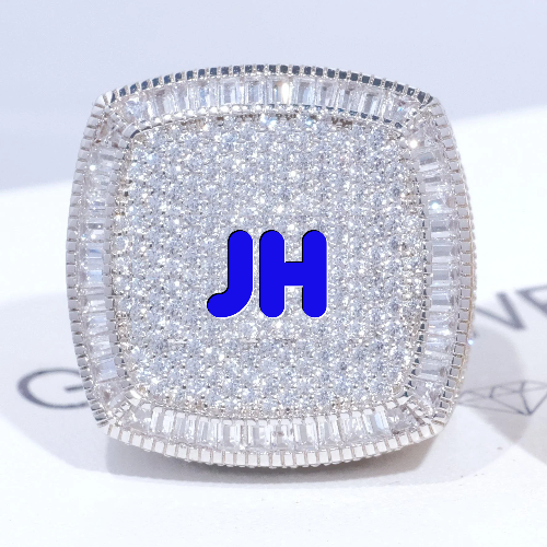 CUSTOM LETTER 3D ICED RING