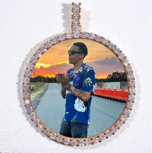 LARGE 3D CIRCLE CUSTOM PICTURE PENDANT