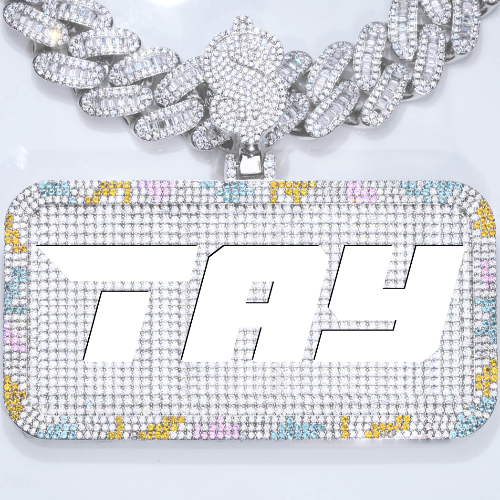 CUSTOM LETTER NECKLACE 3D COLORFUL SQUARE
