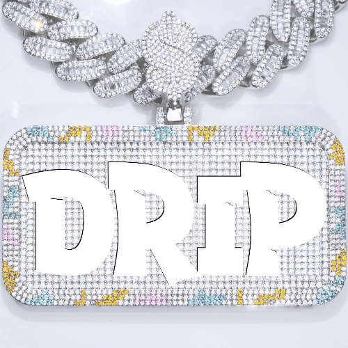 CUSTOM LETTER NECKLACE 3D COLORFUL SQUARE
