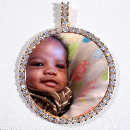 LARGE 3D CIRCLE CUSTOM PICTURE PENDANT