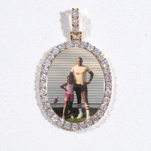 3D Oval Custom Picture Pendant