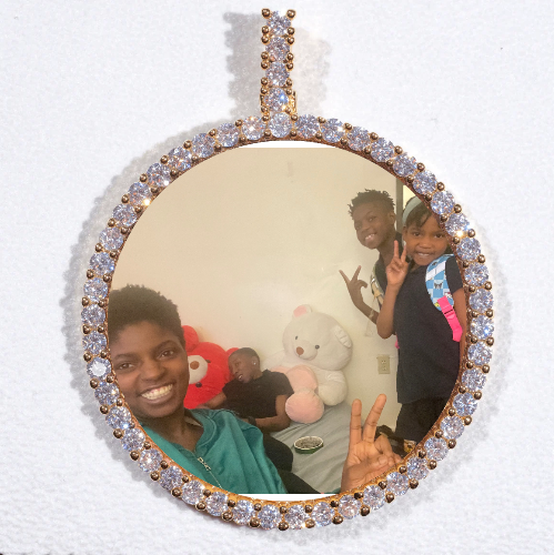 LARGE 3D CIRCLE CUSTOM PICTURE PENDANT
