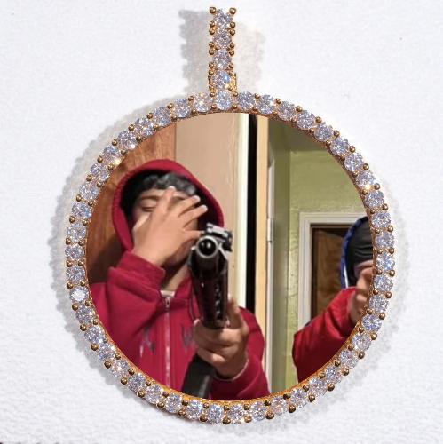 LARGE 3D CIRCLE CUSTOM PICTURE PENDANT