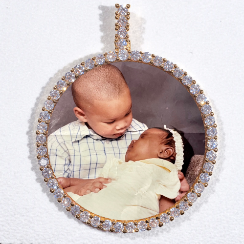 LARGE 3D CIRCLE CUSTOM PICTURE PENDANT