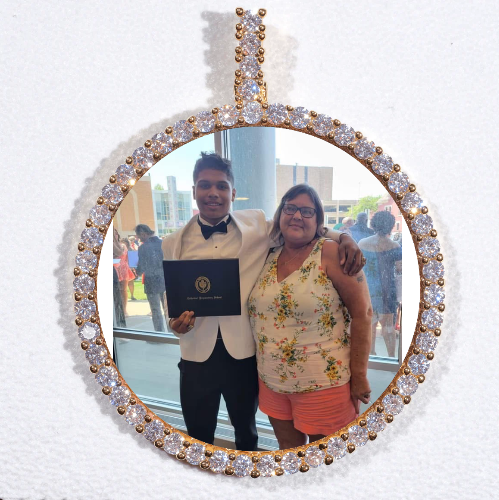LARGE 3D CIRCLE CUSTOM PICTURE PENDANT