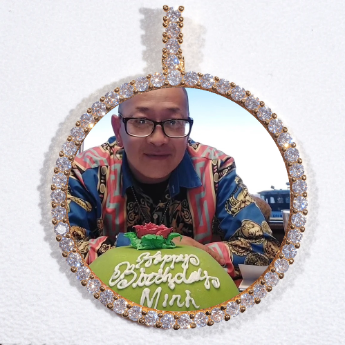 LARGE 3D CIRCLE CUSTOM PICTURE PENDANT