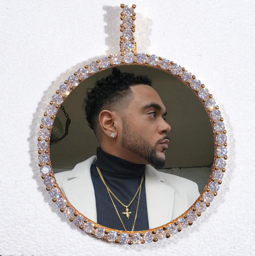 LARGE 3D CIRCLE CUSTOM PICTURE PENDANT