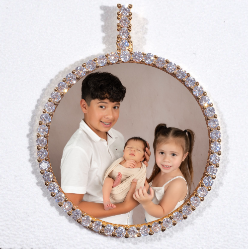 LARGE 3D CIRCLE CUSTOM PICTURE PENDANT