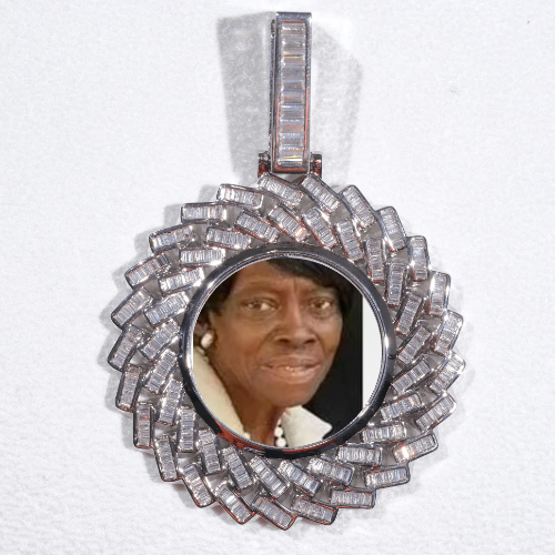 Large 3D Baguette Custom Picture Pendant