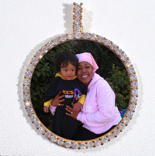 LARGE 3D CIRCLE CUSTOM PICTURE PENDANT