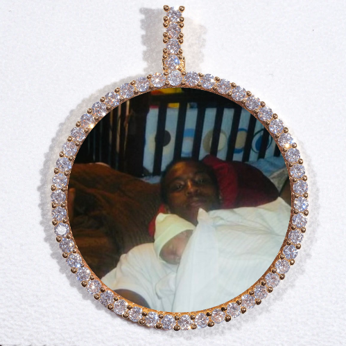 LARGE 3D CIRCLE CUSTOM PICTURE PENDANT