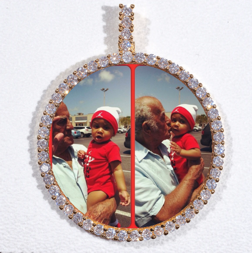 LARGE 3D CIRCLE CUSTOM PICTURE PENDANT