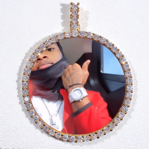LARGE 3D CIRCLE CUSTOM PICTURE PENDANT