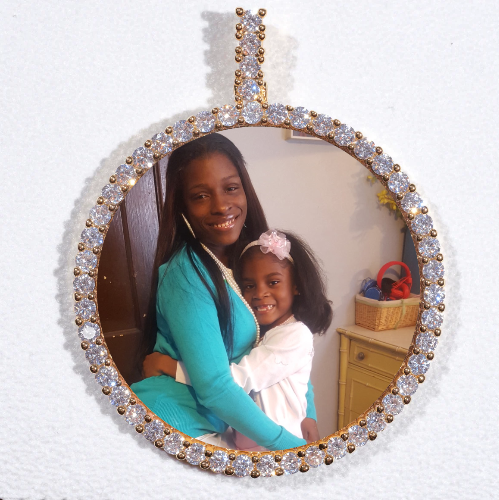 LARGE 3D CIRCLE CUSTOM PICTURE PENDANT